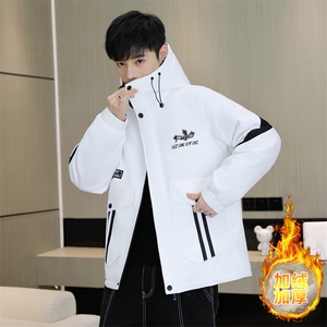 秋冬男式加绒加厚连帽夹克男时尚潮流加厚棉衣男外套MY835-P73图片
