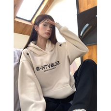 EE139-P75纯棉华棉秋冬加绒加厚2024潮刺绣设计感连帽保暖上衣，男装卫衣，星座911-3