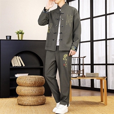 风套装刺绣盘口男套装，男装休闲套装，星座1206（原A206）