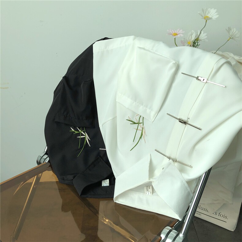 新中式成毅同款衬衫男短袖唐装汉服飞机扣高级感宽松外套痞帅上衣图片