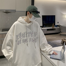 冬季潮牌美式复古潮烫钻情侣卫衣连帽hiphop高街外套W2414-P34，男装卫衣，星座512-2