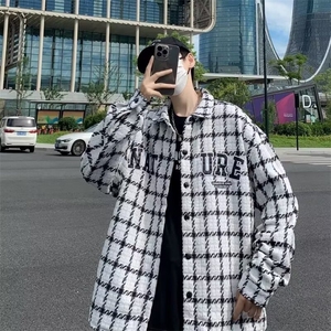 秋季新款休闲外套男潮格子夹克男生穿搭宽松上衣服CS2301/P52图片
