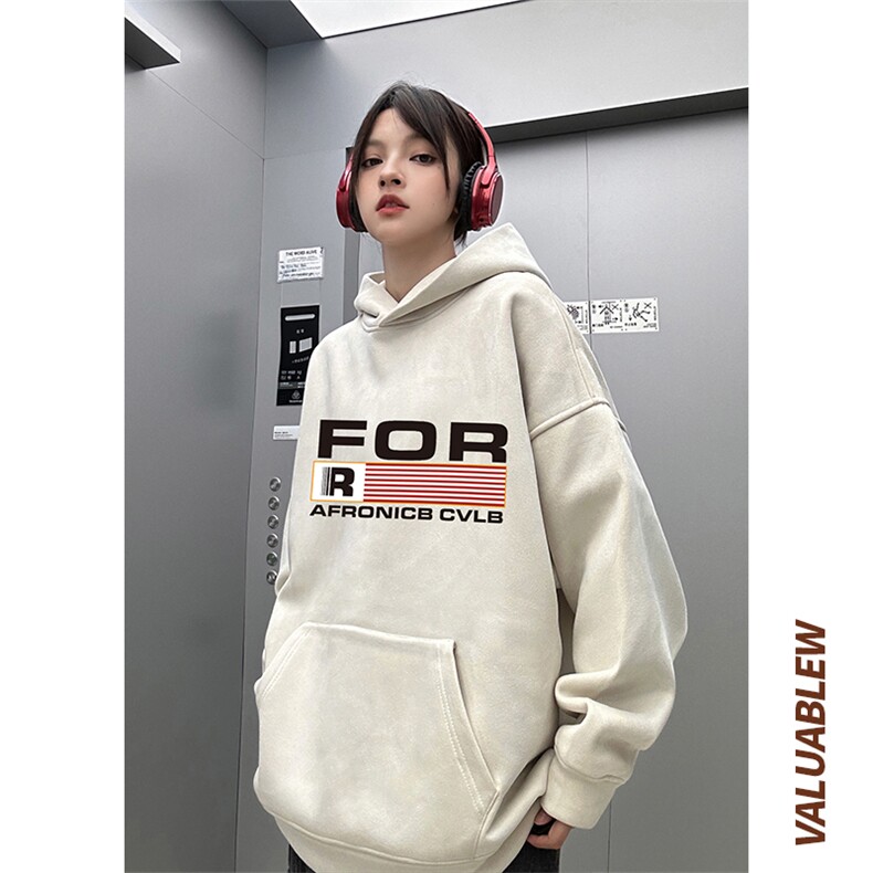 ！麂皮绒连帽卫衣直播品质重磅400克FOR印花JL7124-P45控78,男装卫衣,星座508（原C305）