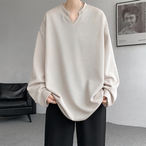 8XL-M长袖打底衫T恤V领针织体恤麦穗条卫衣加肥加大码TX3102特P35图片