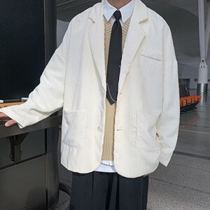 2025秋冬新款港风潮流男装灯芯绒西装外套小西服D201-DM168-P70图片