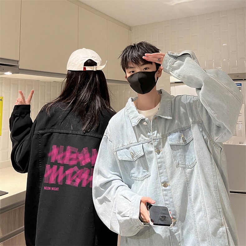 牛仔夹克男大码牛仔外套男茄克NJ77321-P60加绒款-P75,男装夹克,电商A040