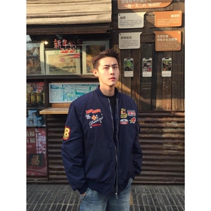 有货DJK8371-特批70美式复古徽章刺绣飞行员夹克男春秋图片