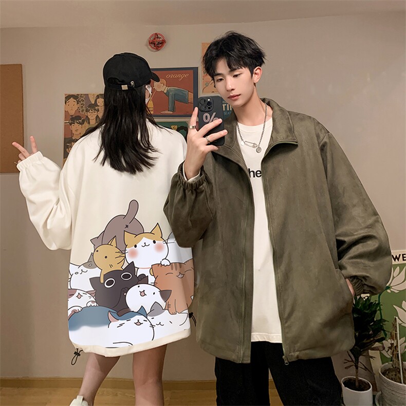 麂皮绒夹克男大码立领褂子外套JK85162-P68加绒款-P78,男装夹克,电商A040