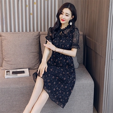 连衣裙甜美韩版潮流时尚百搭这款车碎花雪纺衫气质甜美2020年夏季，女装连衣裙，众宇琦