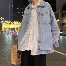 工装牛仔夹克男士春秋季潮牌宽松潮流韩版休闲ins外套JK45-p65，男装夹克，星座1008-1