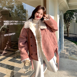 女生加厚纯电商只在线上销售女毛领通勤女装女士精品毛呢图片