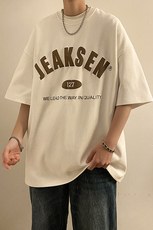 2023夏季新款日系字母印花T恤宽松休闲短袖上衣JK23209-p35控48，男装T恤，星座605(原A050)