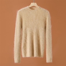 2026年秋季时尚百搭通勤简约休闲无缝金银丝抽条半高，女装羊绒衫，昭美纯山羊绒