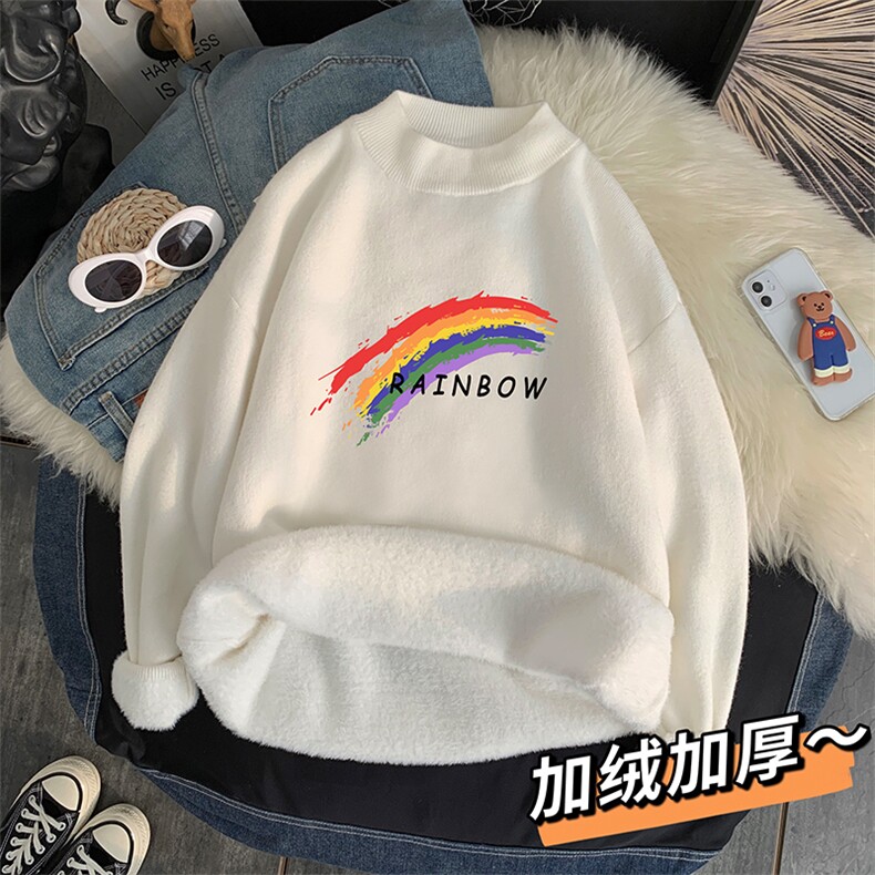 M18064-P45 加绒款-P65半高领毛衣男士大码针织衫男毛线衣男图片