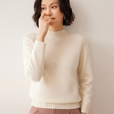 2025秋冬新款女士7针前马鞍肩后插肩半高领衫，女装羊绒衫，拓驰羊绒