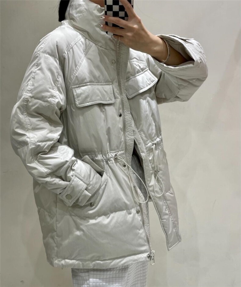 短款抽绳羽绒服，女装羽绒服，M&G