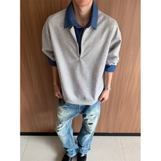 网图老钱风cleanfit假两件卫衣W1992/特P45，男装卫衣，电商B350