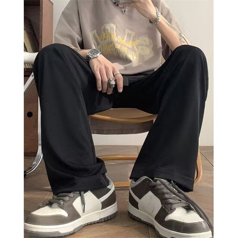 帛跃美式复古纯色垂感西裤轻熟风高级感简约凉感男士休闲裤KC637,男装西裤,星座1116A（原606A-3）