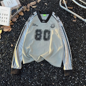 百搭日系流行新款时尚运动球衣长袖T恤慵懒潮气质简约TX42 P42图片