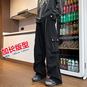 加长版工装裤男高个子阔腿直筒伞兵裤188cm110裤子KZ012P78加绒88图片