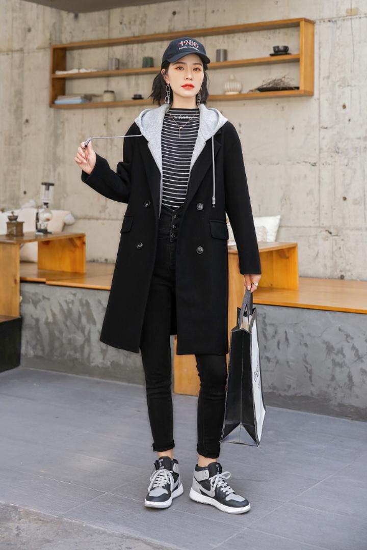 秋冬新款-韩版假两件戴帽大衣，其它，依歌贝诺