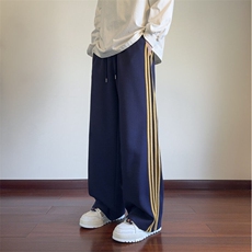 春季新款美式复古运动条纹宽松休闲卫裤B315-K25612-特p40控78，男装休闲裤，电商B315