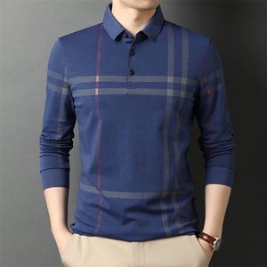 QLM55170男式秋季服装新款长袖T恤青年翻领四季打底体恤P58