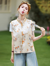 马甲女春夏款提花气质简约百搭女上衣，女装马甲，芙芮