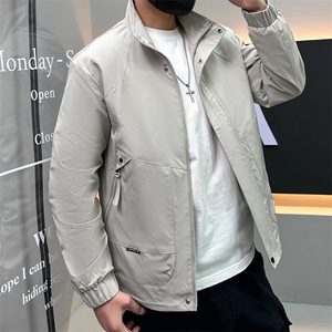 拉链款秋季男生简约夹克上衣外套英伦风 8410-P95图片