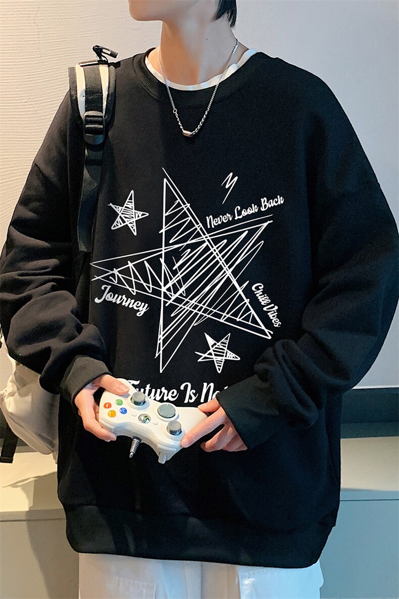 圆领卫衣男超大码胖子肥佬大号长袖t恤S6456-P28,男装卫衣,电商A040