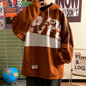 7XL-M大码连帽卫衣男2023秋季新款潮港风宽松套头上衣加肥加大码图片