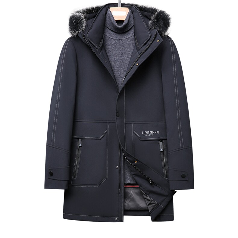 冬季新款男士中青年加厚连帽90鸭绒纯色羽绒服男外套DS2286-P355,男装羽绒服,电商B212（原钱塘6029）