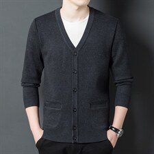 中年男针织衫纯色毛衣宽松休闲打底针织衫冬季爸爸装XXH8930-P100，男装针织衫/毛衣，电商B212（原钱塘6029）
