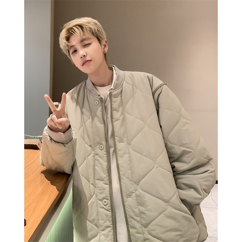 冬季复古菱格加厚棒球服棉衣男宽松情侣百搭棉服外套潮M0163-P58,男装棉衣,星座308B-2