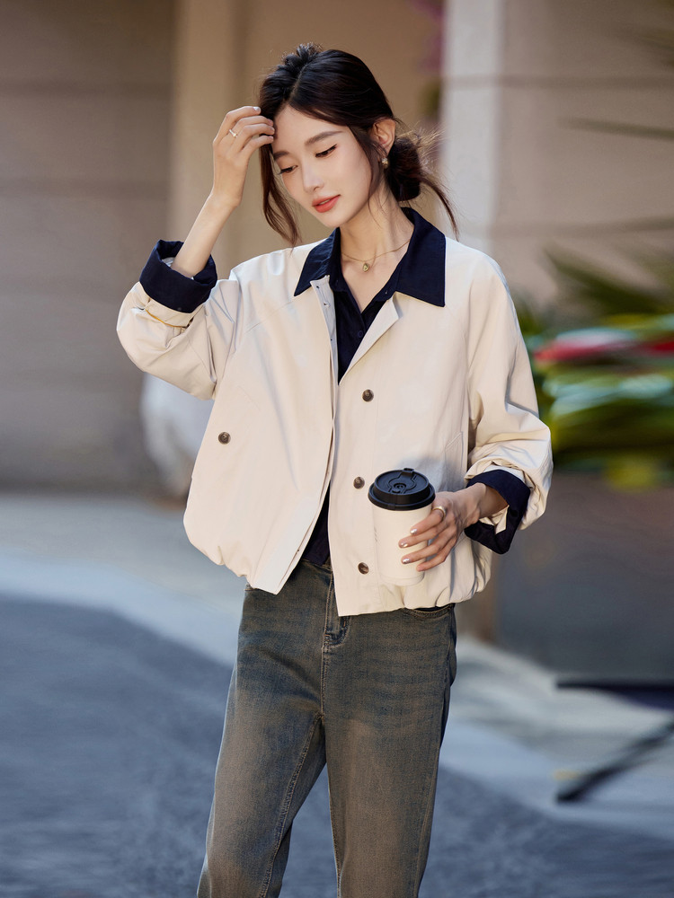 高级感潮流时髦范减龄外套女2025秋季新款超火洋气百搭小个子夹克,女装短外套,安之芮娜