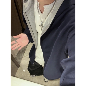 秋季复古休闲卫衣男女宽松休闲百搭高级感长袖上衣W4701-特价P50图片