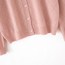 2025新款纯羊毛开衫薄款镂空圆领外搭针织衫秋冬新款宽松上衣外套，女装羊毛衫，吉高羊绒