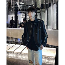 小众刀割拼接外套男春秋季ins廓形宽松休闲运动夹克外套JY6596，男装夹克，星座1116A（原606A-3）