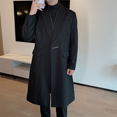 秋冬英伦气质韩版中长款西装大衣男休闲假两件长款西服XZ0085P168，男装西服，电商B267