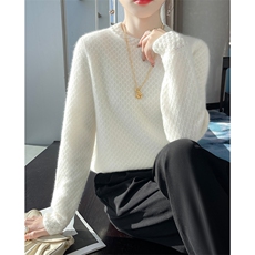 2024年秋季新款纯色羊毛衫宽松显瘦长袖，女装羊毛衫，雅邦羊绒