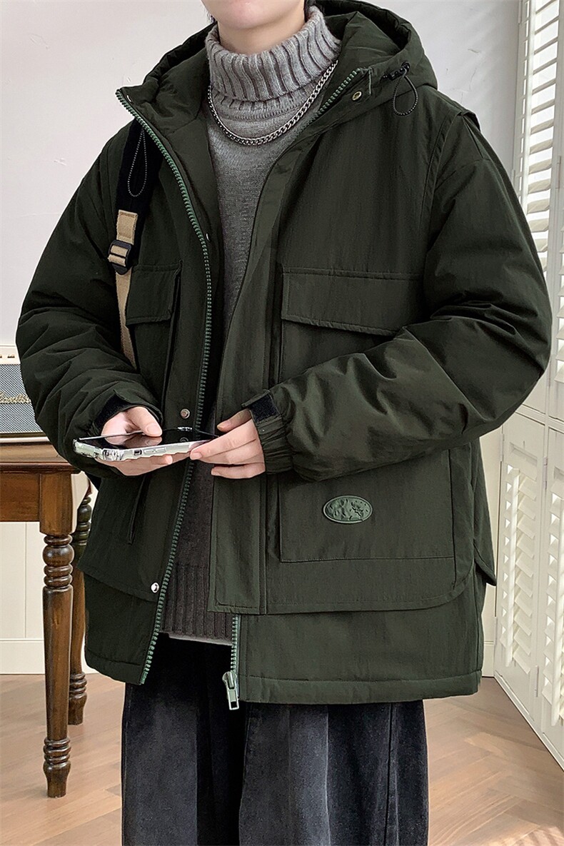 冬上新加棉加厚保暖棉服港风连帽棉衣外套男女8318-P130控价178,男装棉衣,电商A441-1