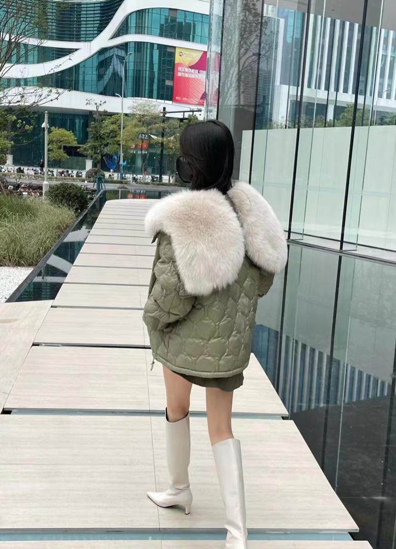 冬季新款天使之翼皮草羽绒服，女装皮草，邱小姐