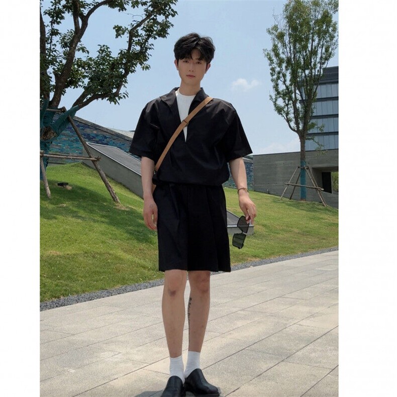 现货在仓高品质莱赛尔天丝假两件套装W2595P125,男装休闲套装,电商C313