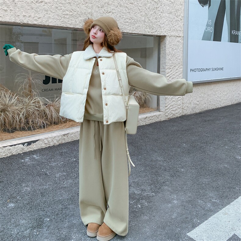 【】毛毛卫衣套装+羽绒马甲三件套5589-P360-K538,女装套装/套裙,2C305