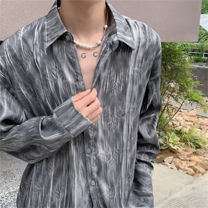 春夏慵懒风长袖衬衫薄潮流宽松衬衣男装高级感休闲上衣CS0674-P50图片