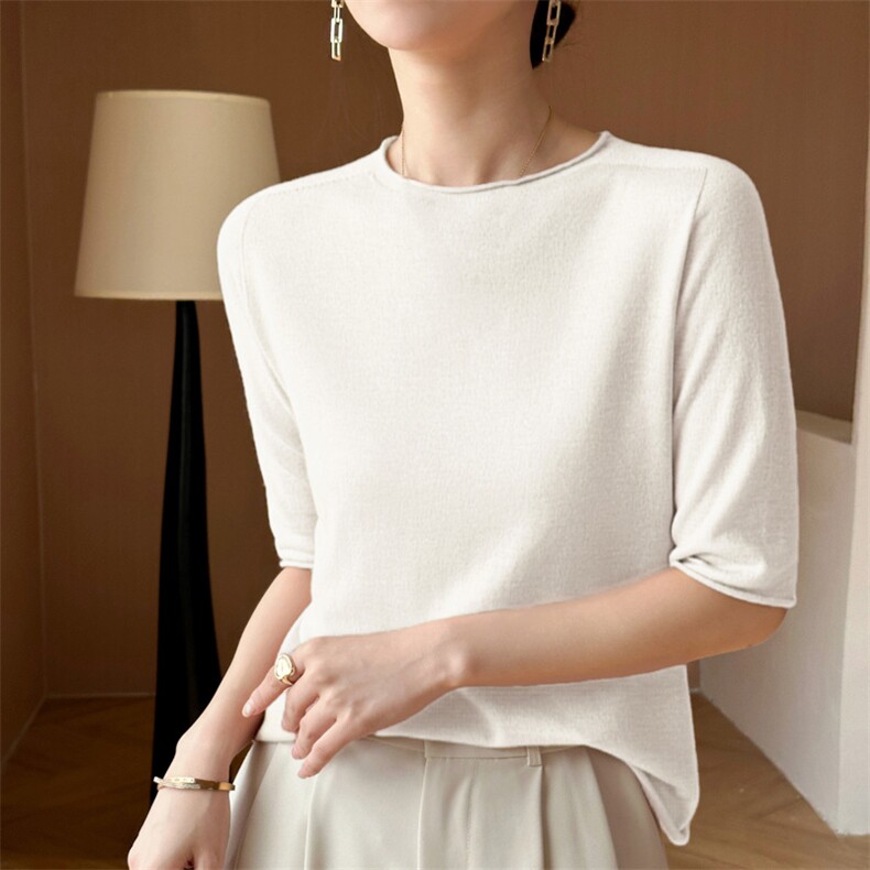 套头纯色2024年秋季时尚休闲显瘦套头针织衫，女装羊毛衫，庆大羊绒