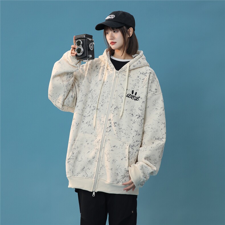 秋冬季刺绣开衫拉链卫衣CC11常规60加绒65,女装卫衣/绒衫,电商D309B