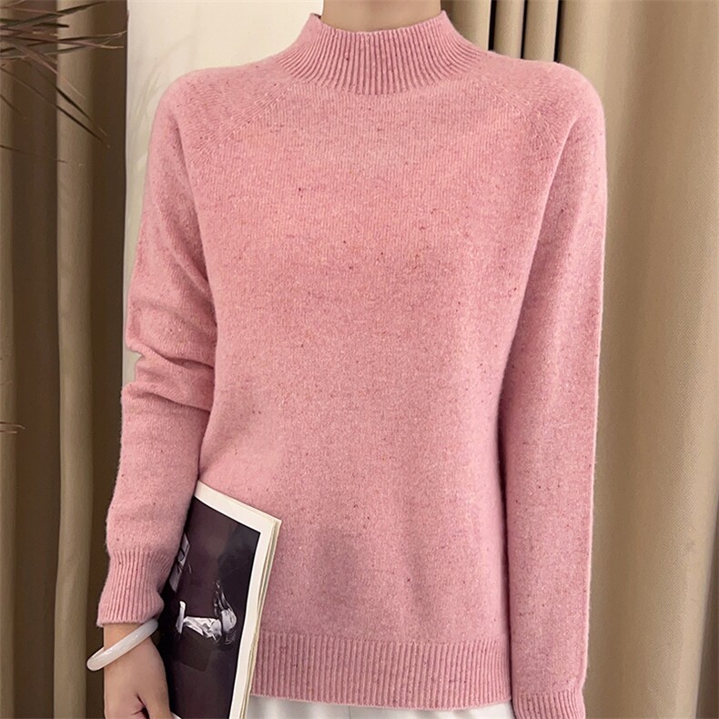 2025秋冬新款女羊绒衫100%纯山羊绒圆领长袖简约套衫宽松保暖套衫，女装羊毛衫，臻纶羊绒