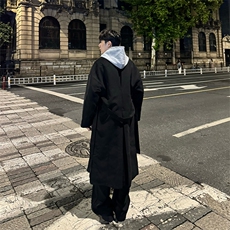 加棉现货~西装领毛呢过膝大衣外套男cleanfit加长款上衣Y903-P135，男装毛呢大衣，星座1004-3