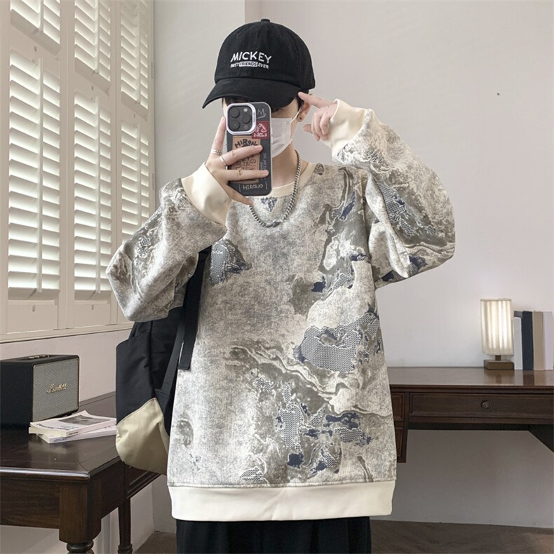 大码秋冬潮流印花卫衣男宽松休闲W9916,男装卫衣,星座1107-1